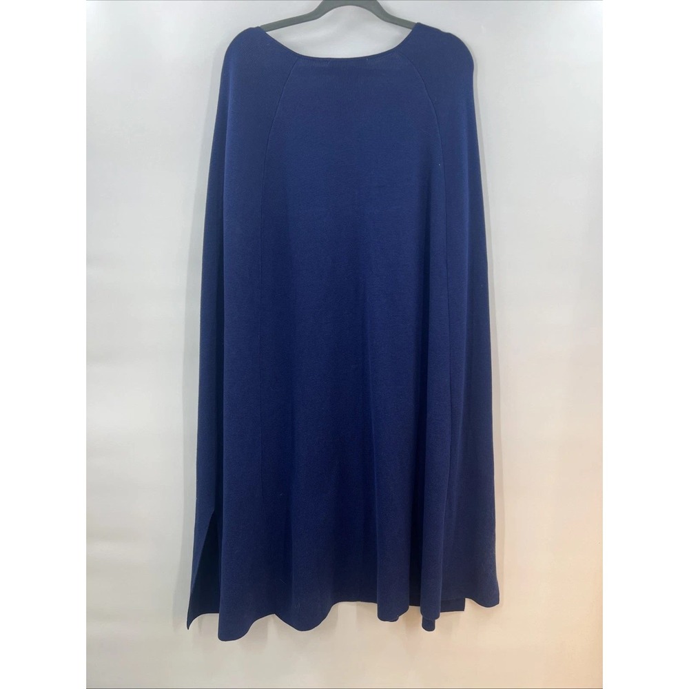 NWT Girl With Curves Dark Academia Cape Sweater Women XL/1X Blue Quiet Luxury - Picture 9 of 9